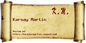 Karsay Martin névjegykártya